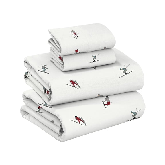 Ruvanti Flannel Sheets Queen Size - 100% Cotton Brushed Flannel Bed Sheet Sets - Deep Pockets 16 inches (Fits up to 18") - All Seasons Breathable & Super Soft - Warm & Cozy - 4 Pcs - Grey Buds