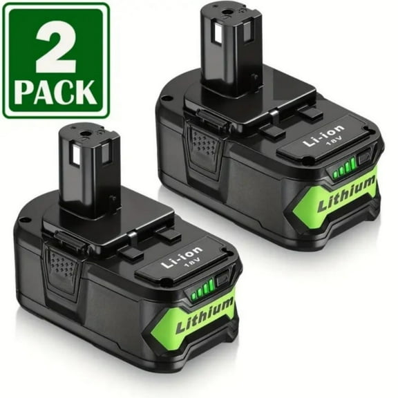 2Packs 8.0Ah Battery Compatible with Ryobi 18V Battery P108 P102 P103 P104 P105 P107 P109 P122 P145 Replacement 18 Volt Ryobi Battery