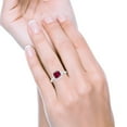 thumbnail image 7 of Halo Princess Cut Wedding Ring Ruby CZ 925 Sterling Silver Size 7, 7 of 7