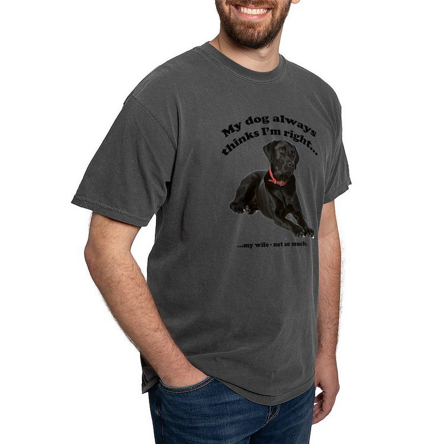 CafePress - Black Lab Vs Wife - Mens Comfort Colors Shirt - image 4 of 5