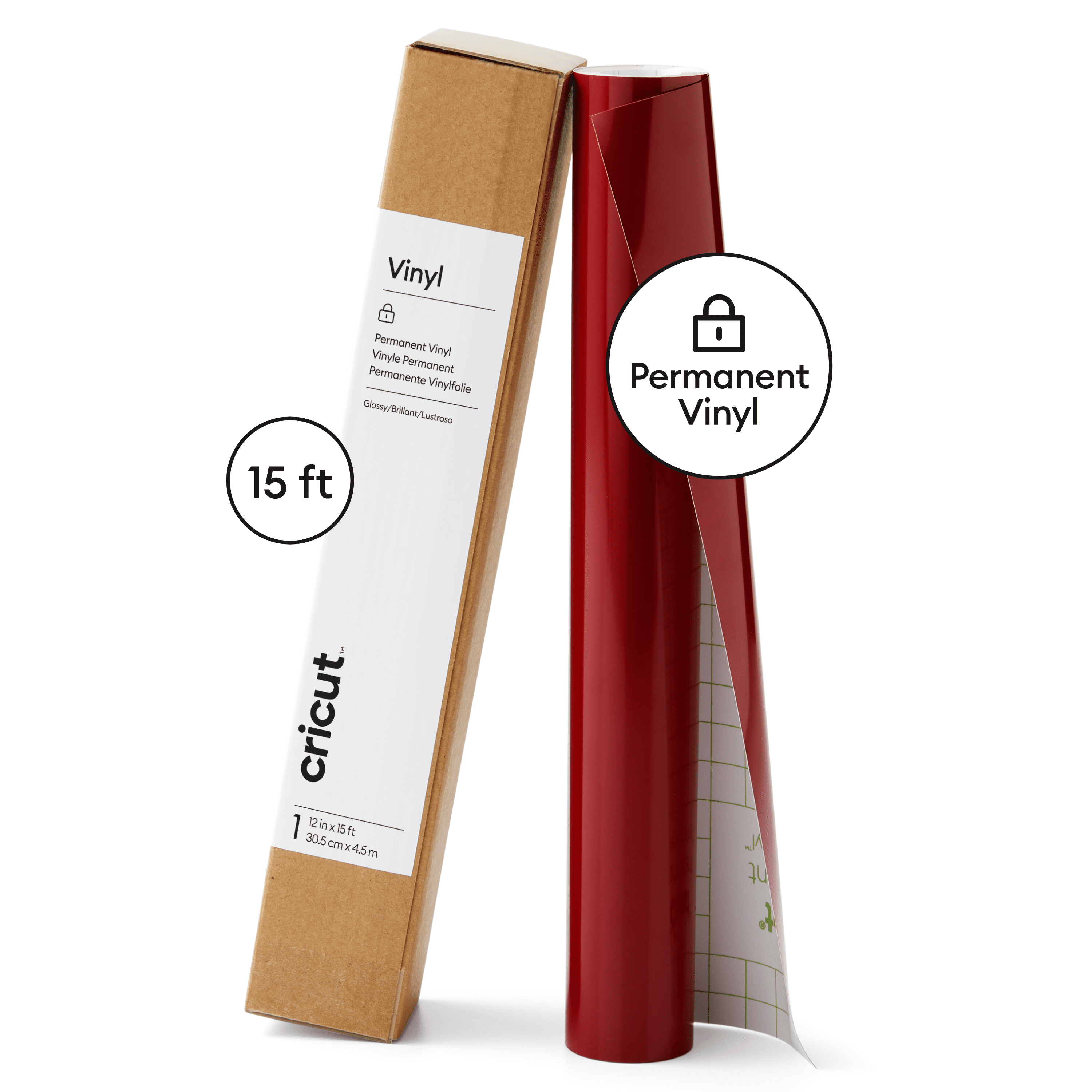 Cricut® Vinyl - Permanent (15 ft), Dark Red - Walmart.com