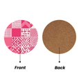 thumbnail image 2 of Multi-Shape Mdf Cork Coaster 4 Pieces Of Anti-Slip, Anti-Wear And Anti-Fouling 3.9in Easy To Clean And Stable Structure Hotpink Geometric Patterns_4 Round Shape, 2 of 7
