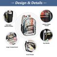 thumbnail image 5 of Large Clear PVC Backpack Heavy Duty See Through Backpack for Adults Work Travel, Music Notes Art Printed 12L, 5 of 8