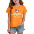 thumbnail image 2 of Ymyiu Girls Shirt Baby Girls and Toddler Holidays Birthdays Short Sleeve Graphic T-Shirts 5T 6T(Orange, 5-6 Years), 2 of 4