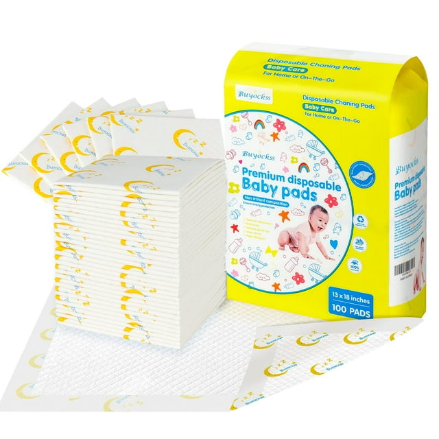 Almohadillas para cambiar pañales desechables para bebés, 100 unidades, almohadilla para incontinencia, forro para cambiar pañales, absorción rápida, suave, transpirable, impermeable, a prueba de fuga
