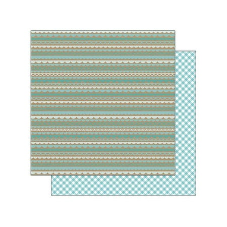 Doodlebug Kraft/Color Paper 12x12 Swim Pool Scallp