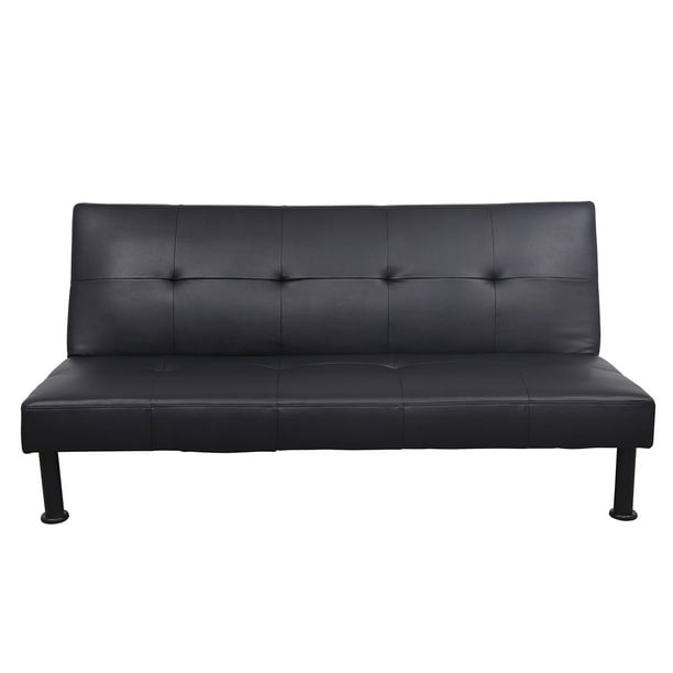 Hommoo Faux Leather Sofa Bed, Modern Futon Couch for Living Room, Convertible Futon Sofa Bed for