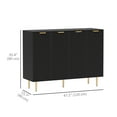 thumbnail image 3 of HOMCOM Sideboard Buffet Cabinet w/ Adjustable Shelves, Black, 3 of 10