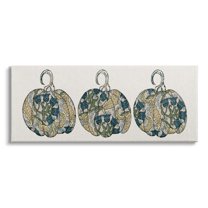 Stupell Industries Paisley Pattern Pumpkin Trio Bluebell Floral Illustration, 24 x 10,Design by Daphne Polselli