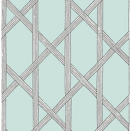 Kenneth James Mandara Light Blue Trellis Wallpaper, 20.5-in by 33-ft, 56.4 sq. ft