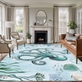 thumbnail image 2 of Rectangle Area Rug 5x8ft,Ocean Octopus Shell Seaweed Washable Carpet Non-Slip Runner Accent Rugs Indoor Floor Mat for Bedroom Living Room Decor,Sea Monster Underwater World, 2 of 9