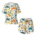 thumbnail image 4 of Naloa Dinosaurs and Tropical Leaves Women's Short-Sleeved Pajama Set, Loungewear, Summer pajamas, Breathable Cozy - 3X-Large, 4 of 9