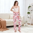 thumbnail image 5 of Dailycode Women's Pajama Pants Wide Leg Lounge Pj Bottoms With Pockets Heart Shape Cats, 5 of 7