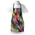 thumbnail image 3 of Colorful Apron, Futurist Painting Theme Abstract Brush Strokes Modern Grunge Details, Unisex Kitchen Bib with Adjustable Neck for Cooking Gardening, Adult Size, Hot Pink Lime Green Teal, by Ambesonne, 3 of 3