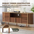 thumbnail image 6 of 63" Fluted TV Stand, Wooden Entertainment Center with Faux Marble Top, Modern Media Consoles for TVs Up to 80", TV Stands Cabinet with Storage & Adjustable Shelf for Living Room Bedroom (Brown), 6 of 14