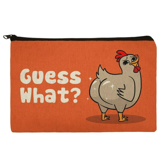 Guess What Chicken Butt Funny Pencil Pen Organizer Zipper Pouch Case