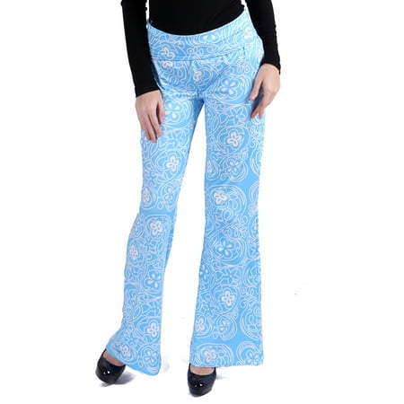 - HDE Women's High Waisted Palazzo Pants Mandala Boho Floral Print Wide Leg Pants