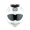 thumbnail image 5 of Martian Motorcycle Open Face Fiber Glass Dual Visor Helmet HB_609 Scooter Classical Knight Bike + Motorcycle Bluetooth Headset: Samurai White, 5 of 9