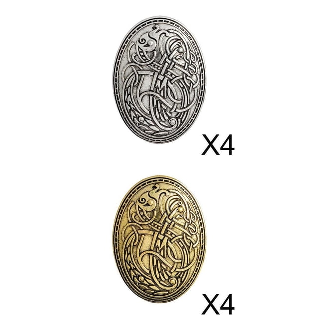 8 Uds. Broche De Símbolo De Escudo Vikingo Medieval Nórdico Pin De Chal Ovalado Sunnimix none