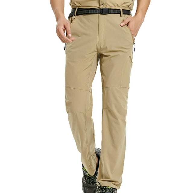 Fengqque Pantalon Cargo pour Hommes Coupe Décontractée Imperméable Ripstop Pantalon Tactique Léger Flexcamo Pantalon de Randonnée Multi-Poches Kaki 6(L)