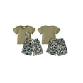 thumbnail image 2 of BemeyourBBs Toddler Baby Boys Camouflage Outfit Infant Baby Boys Summer Clothes Short Sleeve Crew Neck T-shirt with Elastic Waist Camo Shorts Set, 2 of 7