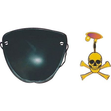 Pirate Eye Patch and Earring Halloween Accessory