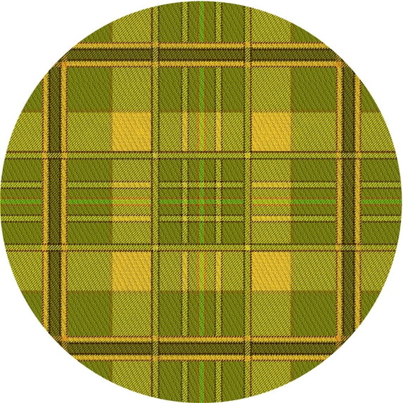 Ahgly Company Machine Washable Indoor Round Transitional Dark Bronze Brown Area Rugs, 7' Round