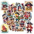 thumbnail image 3 of 35pcs-50pcs Cartoon Pirate Stickers Skull Stickers Funny Stickers Animal Stickers for Notebook Suitcase Guitar, 3 of 9
