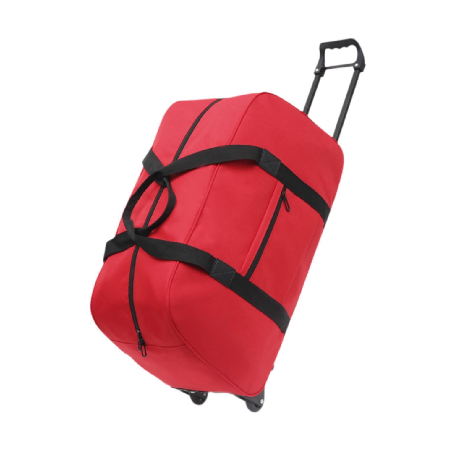 Wzmzjy Wheeled Duffel Bag Suitcase Telescoping Handle Handbag Men Women Multifunctional red