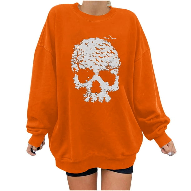 Moda mujer estampado manga larga cómoda transpirable cuello redondo camisa Tops Pompotops FGAJ8104