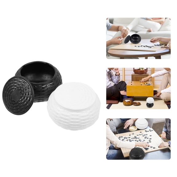 HORIALENCE 1 Pair Chessboard Box Rectangular Plastic for Professional Games and Go Chess Pieces