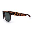 thumbnail image 6 of Rubberized Matte Tortoise Iconic Classic Horn Rim Hipster Sunglasses [Solid Green], 6 of 8