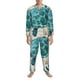 thumbnail image 3 of Fotbe Watercolor Sea Turtle Pijama de Hombre con Estampado de Manga Larga, Conjunto de 2 Piezas, Ropa de Dormir Suave y Cómoda con Bolsillos-XX-Large, 3 of 7