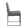 thumbnail image 6 of Lumisource High Back Fuji Contemporary Dining Chair in Black Steel and Grey Faux Leather - Set of 2, 6 of 7