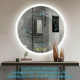 thumbnail image 6 of Brio Lighting SmartReflect Modern 32" Round LED Dimmable Anti-Fog Frameless Bathroom Vanity Mirror - Clear, 6 of 7