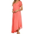 thumbnail image 3 of Sakkas Everyday Essentials Cap Sleeve Caftan Dress / Cover Up - Coral - One Size, 3 of 6