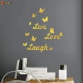 thumbnail image 1 of Spencer Live Love Laugh Quote & Butterflies Combination 3D Mirror Wall Sticker Home Decoration "Silver", 1 of 9
