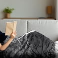 thumbnail image 3 of Grey Soft Flannel Fleece Throw Blanket, Tree Illustration with Growing Branches Merry Seasonal Grass Bushes Nature, Cozy Plush for Indoor and Outdoor Use, 70" x 90", Grey White, by Ambesonne, 3 of 5