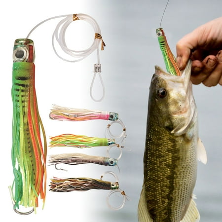 NIBOLOG 21cm/100g Fishing Lure Sharp Hook Simulated Flexible Bright Color Lightweight Catch Fishes Universal Deepsea Fishing Octopus Squid Skirt Soft Bait Fishing Supplies