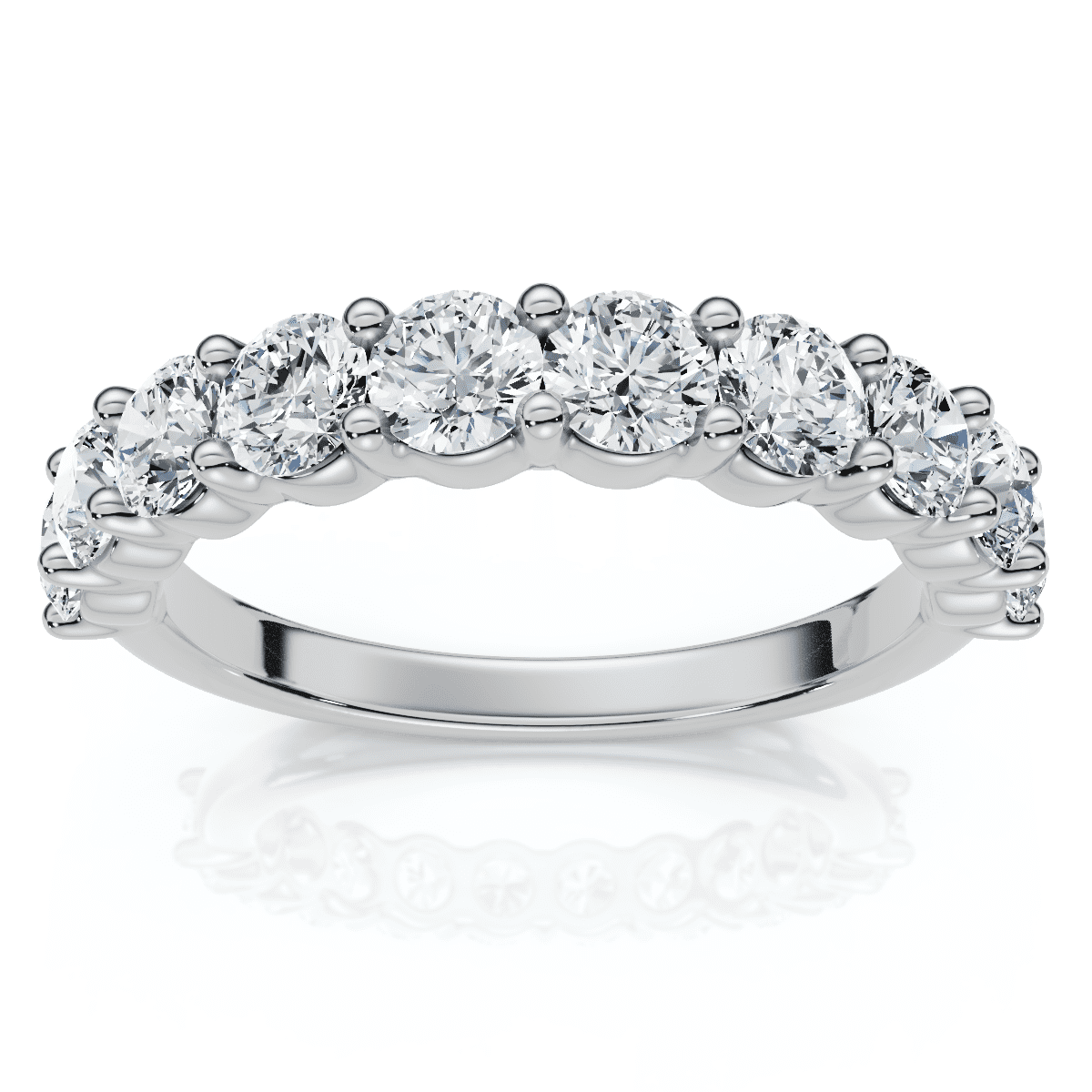Pompeii 1ct TW Half Eternity Round Diamond Wedding Band 14k Gold or Platinum Lab Grown