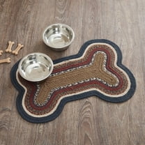 VHC Brands Stratton Indoor/Outdoor Pet Food Mat for Dogs Cats Kitchen Medium Bone Rug 15x23