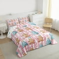 thumbnail image 3 of jejeloiu Merry Xmas Tree Queen Comforter Set (3-Piece) - Little Bear Biscuit, Happy New Year, Reversible Super Cozy, 3 of 8
