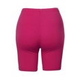 thumbnail image 3 of A2Y Women's Basic Solid Premium Cotton Mid Thigh High Rise Biker Bermuda Shorts Hot Pink M, 3 of 5