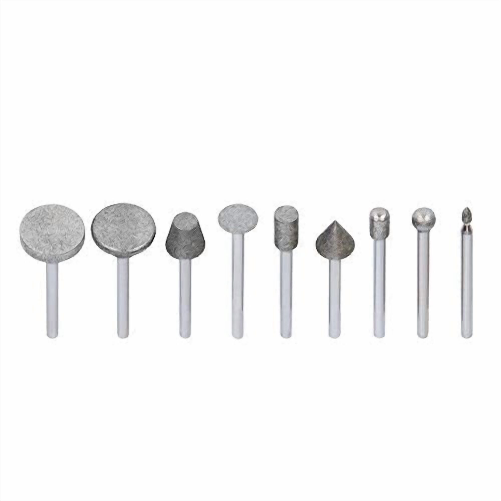 Drilax 50 Pc Diamond Rotary Tool Bits Set, 120 Grit Carving Engraving Burr Kit, 1/8 Inch Shank