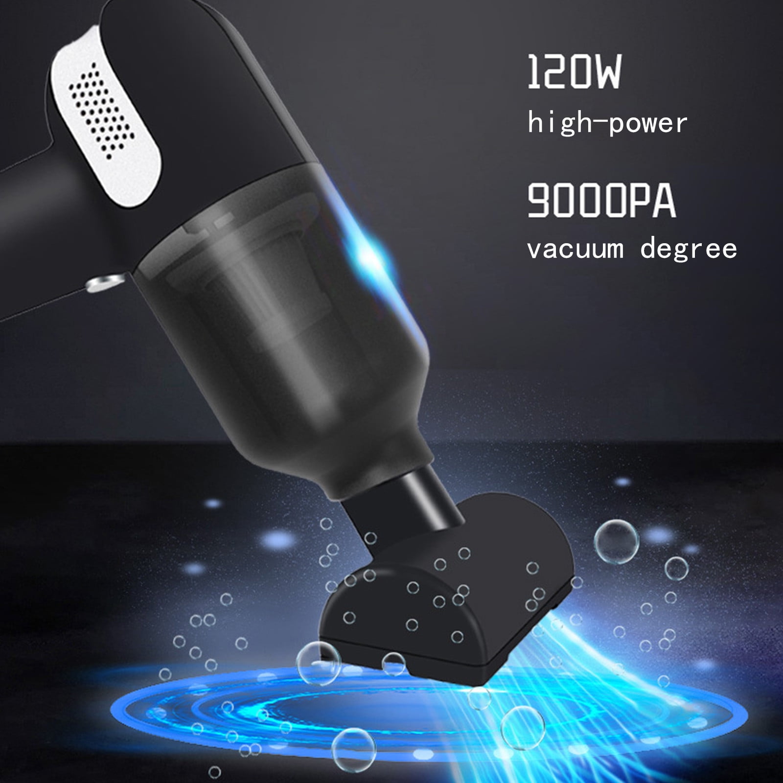 Nsxcdh Portable Car Vacuum Cleaner Lightweight Abs 6.7x6.5 in 50w 4000mah Wet Dry USB Rechargeable for Pet Hair Home Office Tool