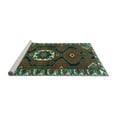 thumbnail image 2 of Ahgly Company Machine Washable Indoor Square Persian Turquoise Blue Traditional Area Rugs, 6' Square, 2 of 4