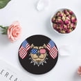 thumbnail image 4 of FMSHPON Independence Day American Flag Set of 8 Round Coaster for Drinks, Absorbent Ceramic Stone Coasters Cup Mat with Cork Base for Home Kitchen Room Coffee Table Bar Decor, 4 of 6