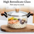 thumbnail image 6 of Glass Simmer Pot Glass Pots for Cooking with Cover and Wooden Handle Nonstick Glass Saucepan with Lid for Stovetop Clear Cooking Pot for Noodle Soup Milk,5.5l, 6 of 8