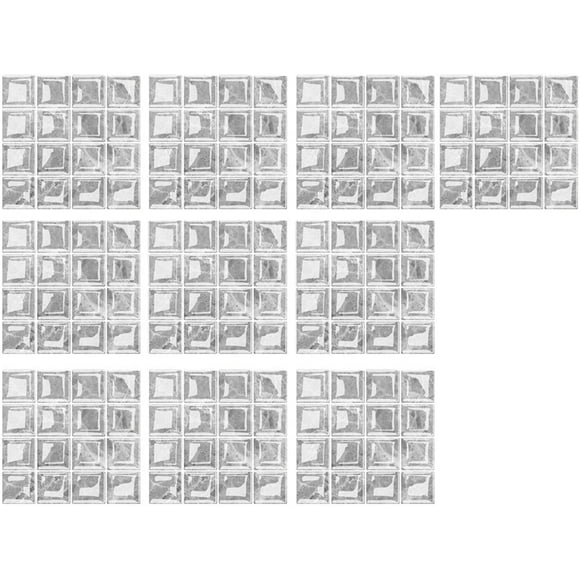 Mosaic Tile Sticker, 3D SelfFFIY Adhesive Removable Wall Paper Tile, Mirrors Mosaic Tiles/Stickers for DIY Craft Decoration, DIY Craft Decoration for Kitchen Bathroom