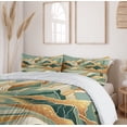 thumbnail image 6 of Ambesonne Mid Century Modern Boho Duvet Cover Set, Landscape, Queen, Amber Teal Burnt Orange, 6 of 6
